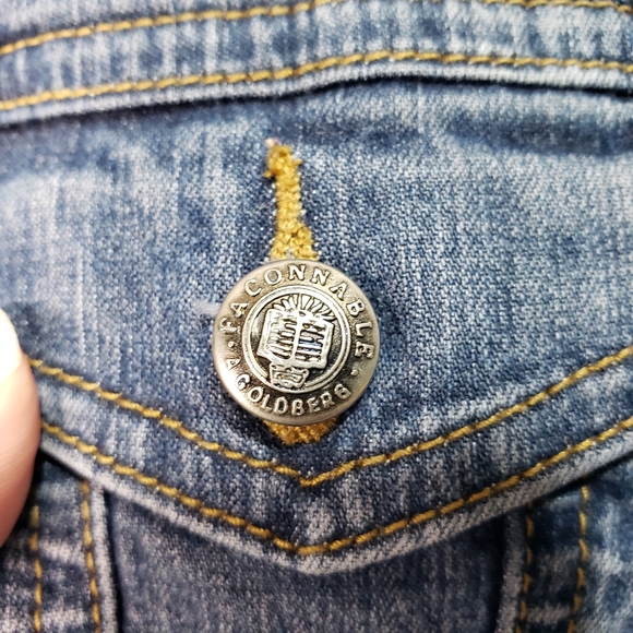 Vintage Faconnable Women's Button Up Denim Stretch Light Jacket Shirt Pockets XS - Picture 6 of 7